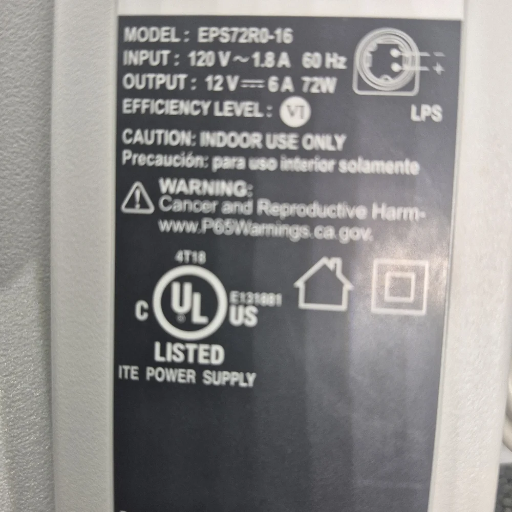 AT&T ACAdapter EPS72R0-16 12V 6A 72W Power Supply CGW450 White New